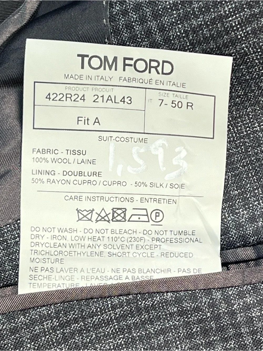 Tom Ford Grey Plaid Wool Blazer 40R Mens Suit Jacket Windsor Peak Lapel Italy